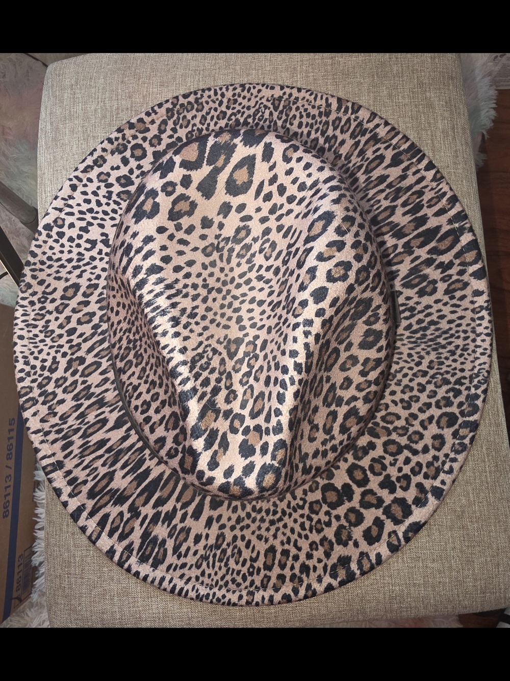 Alfani Leopard Print Wide Brim Fedora Hat - Brown Black